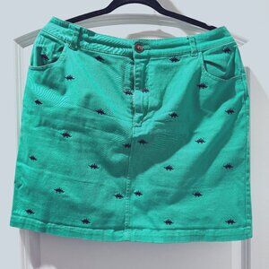 Modcloth Green Dinosaur Skirt L
